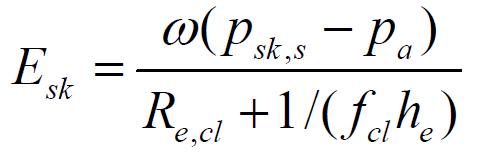 Calcul du coefficient d’échange de chaleur évaporative cutanée