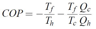 Formule théorique du COP pour une machine tritherme
